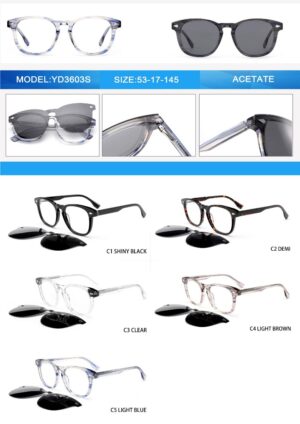 YD3603S Acetate Eyewear Frame - Image 2